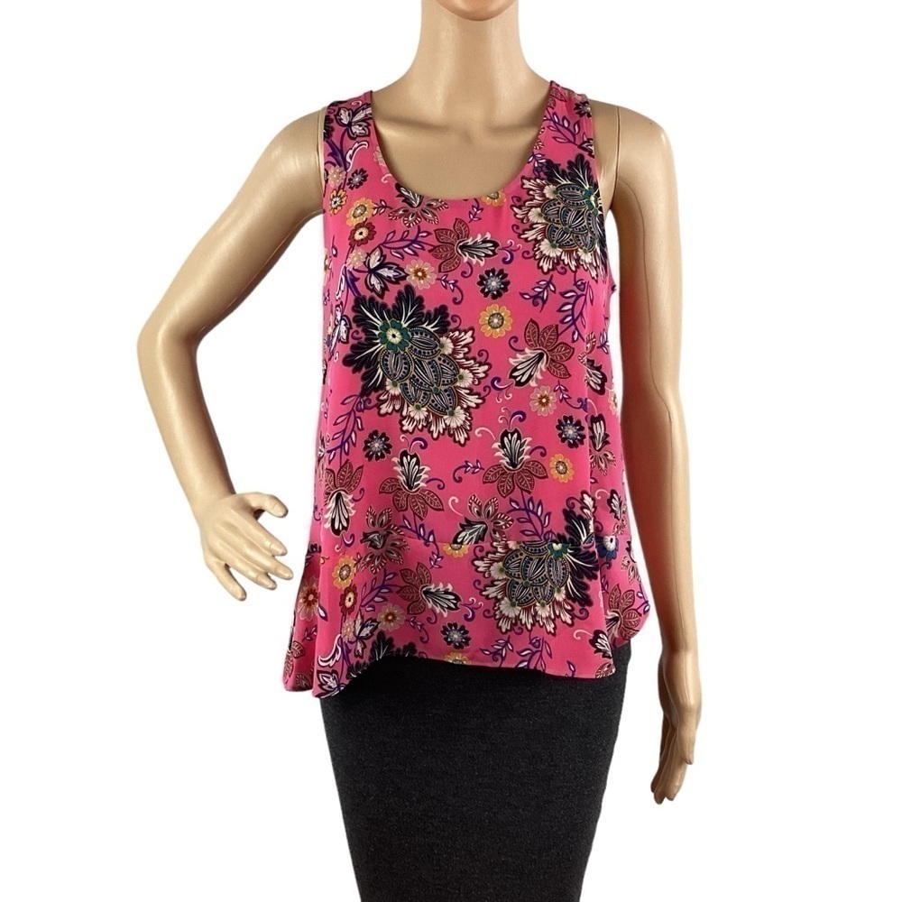 LOFT Tank Top Size SP Pink Floral